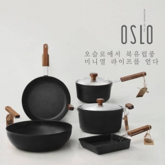韩国SY信荣OSLO系列麦饭石炒锅 燃气电磁炉通用炒菜锅26cm